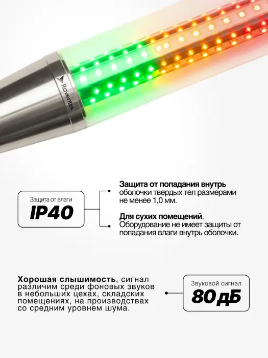 Светодиодные сигнальные колонны Raventek RPF1-324F-RYG