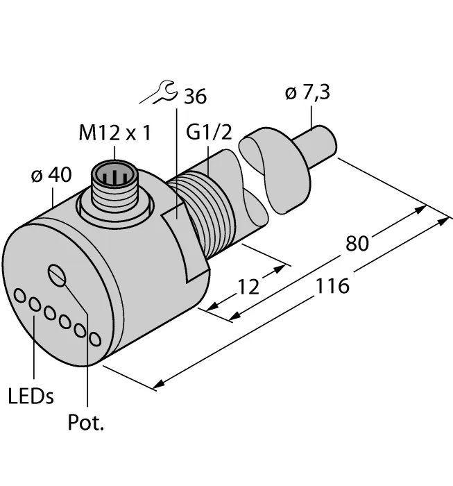 Калориметрические датчики потока TURCK FCS-G1/2A4-AP8X-H1141/L080