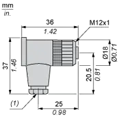 Разъемы для датчиков Telemecanique XZCC12FCP42B