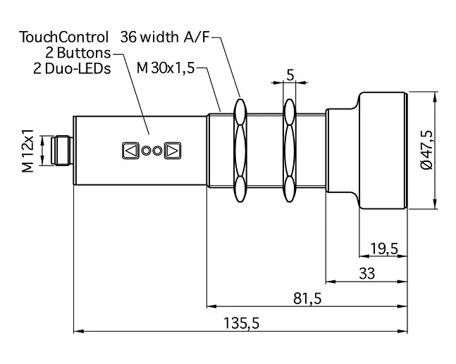 Датчики ультразвуковые с аналоговым выходом Microsonic mic-301/IU/HV/M30E