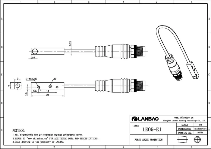 Индуктивные датчики LANBAO LE05VF08DNC-F1