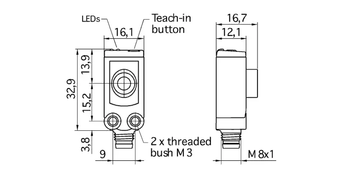 Датчики ультразвуковые с аналоговым выходом Microsonic sks-15/CI
