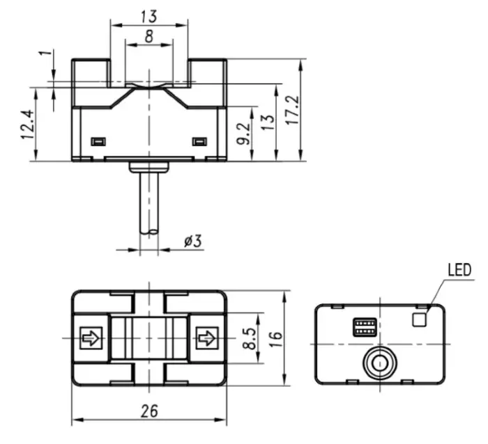 Миниатюрные щелевые датчики LANBAO PU13S-TDNB