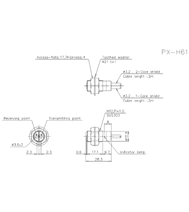 Оптоволоконные кабели для датчиков KEYENCE PX-H61