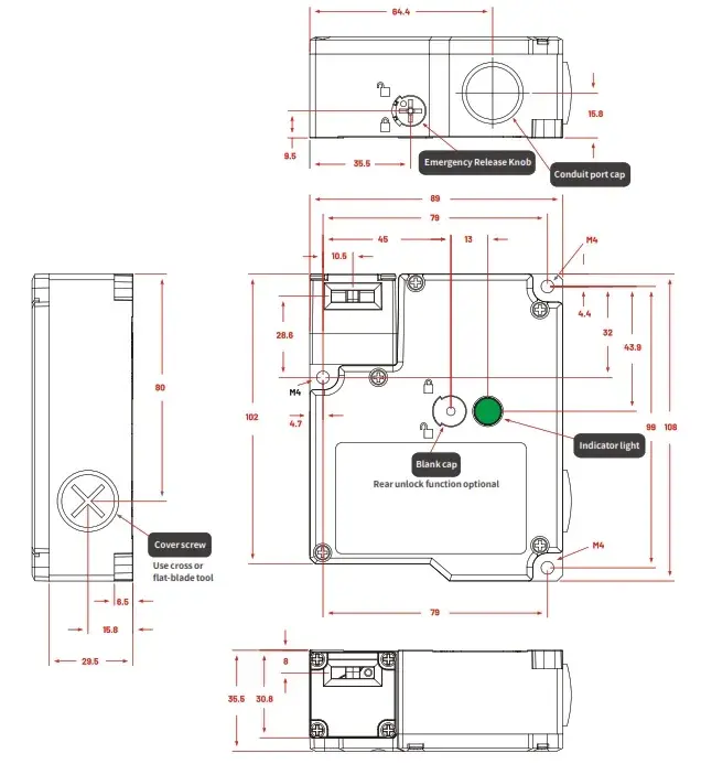 Дверные замки (выключатели) безопасности LANBAO SLDS-MT3B3DF-D