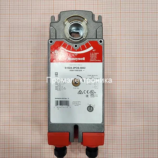 Honeywell S1024-2POS-SW2 привод с возвратной пружиной, S=2 кв.м, 2-pt, 24Vac, 6VA, 10Нм, 2 конц. выкл