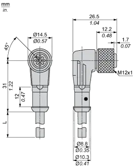 Разъемы для датчиков Telemecanique XZCP1241L2