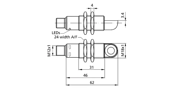 Датчики ультразвуковые с аналоговым выходом Microsonic lpc+35/WK/CFU
