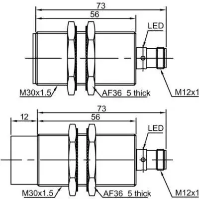 Индуктивные датчики расстояния LANBAO LR30XCN15LUM-E2