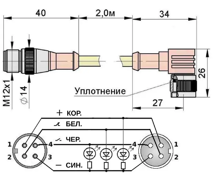 Соединительные кабели для датчиков Мега-К B183