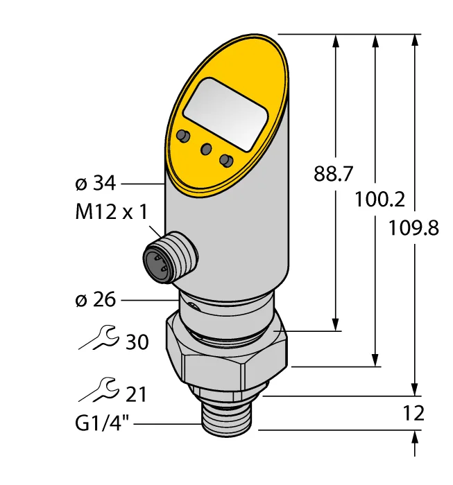 Аналоговые датчики давления 4-20 мА TURCK PS025V-504-LI2UPN8X-H1141/3GD