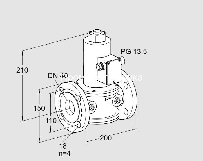 Газовый электромагнитный клапан Kromschroder VG40/33F10NT33