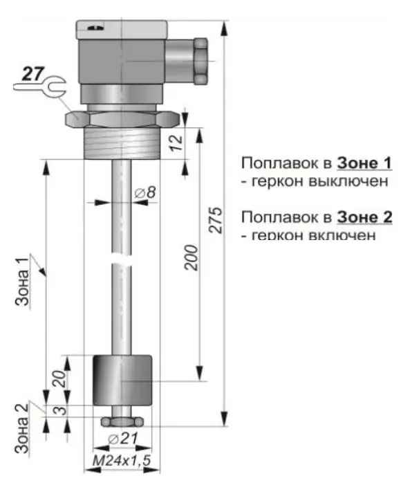 Поплавковые датчики уровня воды СКБ Индукция 12060