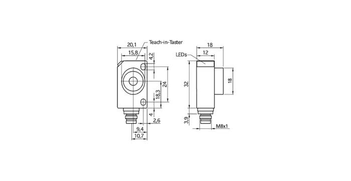 Датчики ультразвуковые с аналоговым выходом Microsonic zws-15/SI/CI/QS