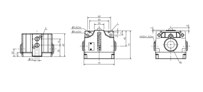 Блочные кулачковые выключатели Balluff BNS02PM