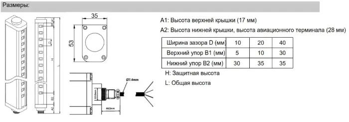 Световые завесы безопасности LANBAO SFE40042-TM05TPC