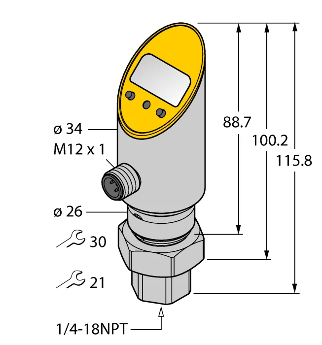 Датчики давления с релейным выходом TURCK PS250R-502-2UPN8X-H1141/3GD