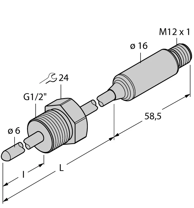 Датчики температуры аналоговые 4-20 мА TURCK TTMS-206A-G1/2-LI6-H1140-L250-50/150