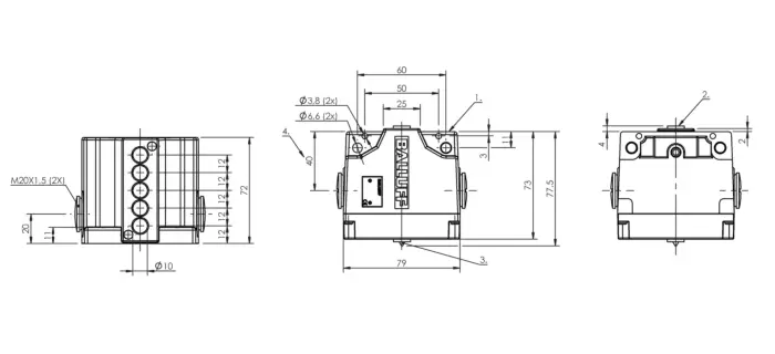 Блочные кулачковые выключатели Balluff BNS03J4