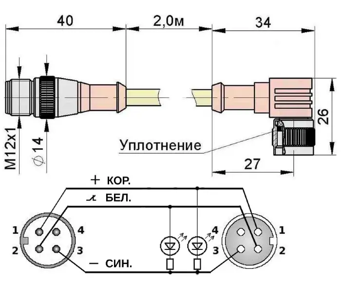 Соединительные кабели для датчиков Мега-К B181