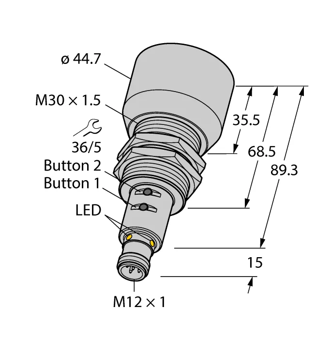 Датчики ультразвуковые с аналоговым выходом TURCK RU600U-EM30E-LIU2PN8X2T-H1151/3GD