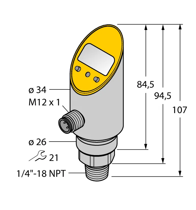 Датчики давления с релейным выходом TURCK PS01VR-303-2UPN8X-H1141