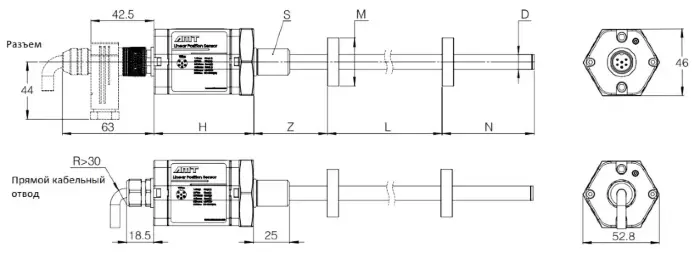AMT Linear Position Sensor LPS2-KH10MSN1250MSU05N1R100