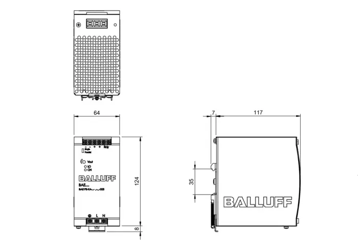 Блоки питания 220 В постоянного тока Balluff BAE003J