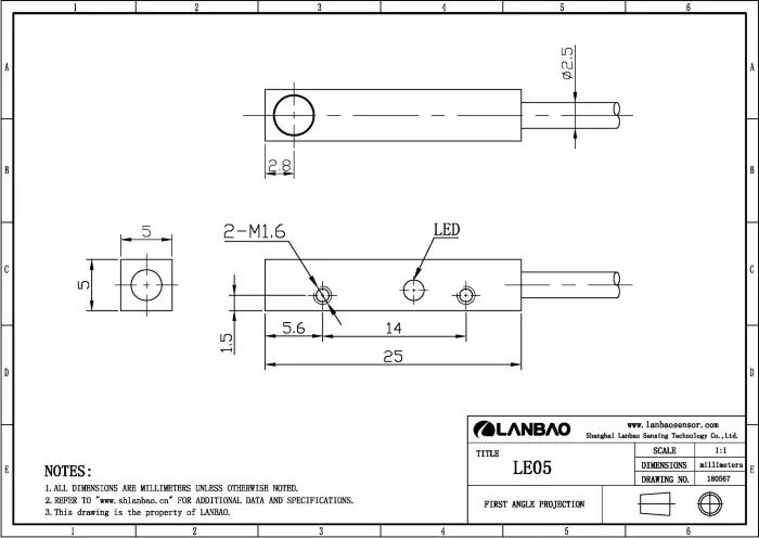 Индуктивные датчики LANBAO LE05VF08DPC