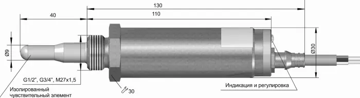 Емкостные сигнализаторы уровня СЕНСОР ДКЕ-Т40-202С-3252-ЛА.2