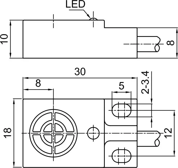 Индуктивные датчики LANBAO LE10SF05DNO