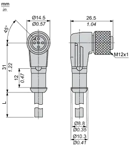 Разъемы для датчиков Telemecanique XZCP1264L2