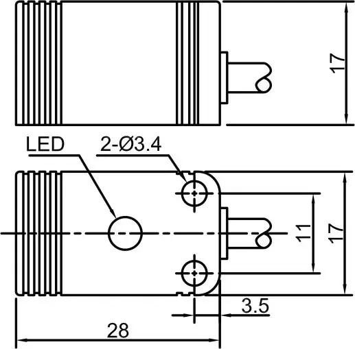 Индуктивные датчики LANBAO LE17SF05DPO