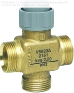 V5823A2011 3-х ходовой линейный муфтовый клапан, PN16, DN15, Kvs 0.4, 6,5 мм, 120 °C Honeywell