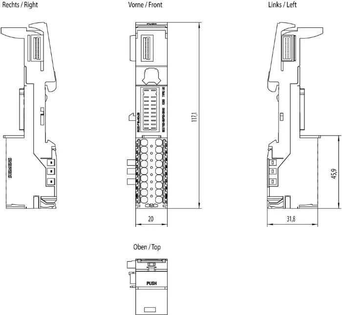 Базовый Блок BU20-P16+A0+2B Siemens 6ES7193-6BP00-0BU0