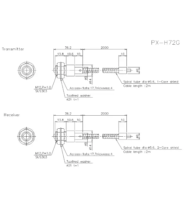 Оптоволоконные кабели для датчиков KEYENCE PX-H72G