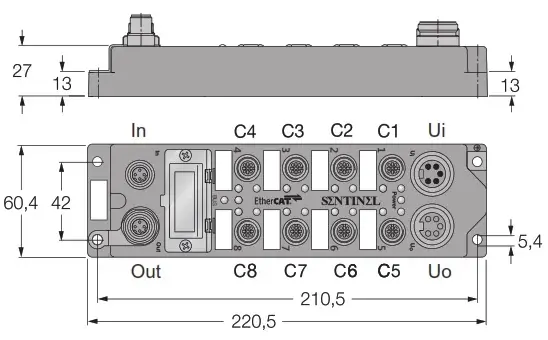 EtherCAT протокол Sentinel ELCT-IOM88-0001