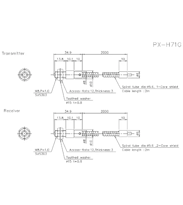 Оптоволоконные кабели для датчиков KEYENCE PX-H71G
