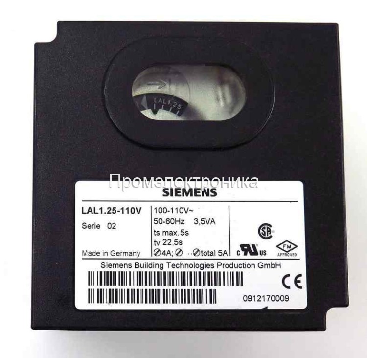 Блок управления горением Siemens LAL1.25, 110V