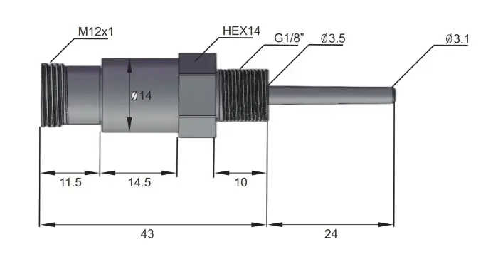 Датчики температуры pt100 Sentinel TP3.5N-G1/8-L24-T-SC