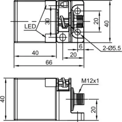 Индуктивные датчики LANBAO LE40SZSN40DPRY-E2