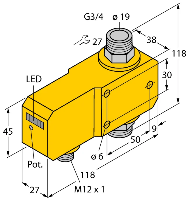 Калориметрические датчики потока TURCK FCI-D20A4P-ARX-H1140
