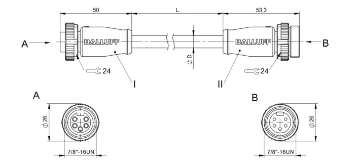 Соединительные кабели для датчиков Balluff BCC08ZN