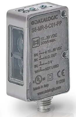Датчики контрастных меток, датчики фотометки и контраста DATASENSING S8-MR-5-W03-PP