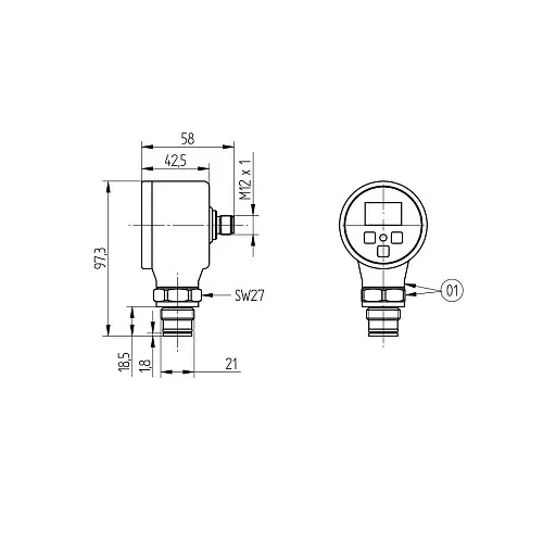 Аналоговые датчики давления 4-20 мА Wenglor FFMP059