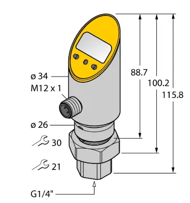 Аналоговые датчики давления 4-20 мА TURCK PS0.25V-501-LI2UPN8X-H1141/3GD