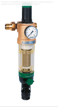 Honeywell (Resideo) FK76CS-1"AA комбинированный фильтр с редуктором и поворотным вентилем, на холодную воду, 1"
