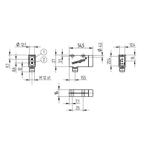 Датчики контрастных меток, датчики фотометки и контраста Wenglor YM24PAH2ABF